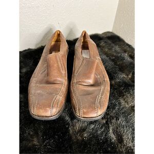 Mens Sandro Moscoloni  brown leather loafers sz 9.5 9.5d